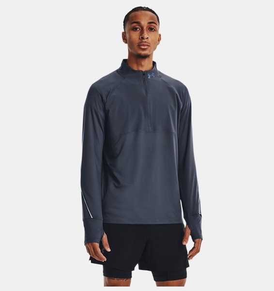 Gri Erkek UA Qualifier Koşu 2.0 ½ Fermuarlı Sweatshirt