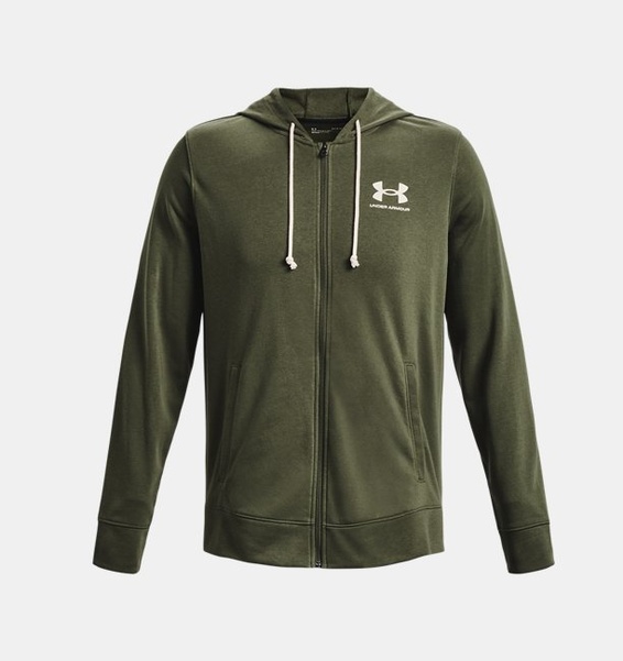 Haki Erkek UA Rival Terry LC Tam Fermuarlı Sweatshirt