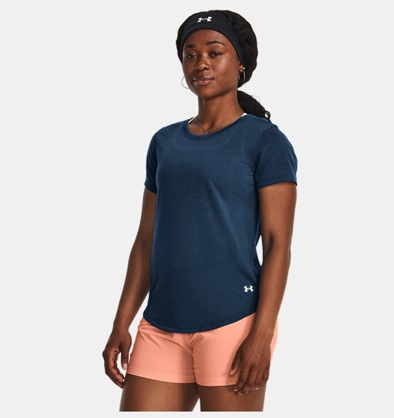 Mavi Kadın UA Streaker Koşu Kısa Kollu T-shirt