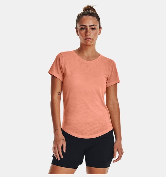 Yavruağzı Kadın UA Streaker Koşu Kısa Kollu T-shirt