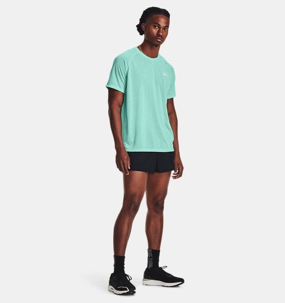 Yeşil Erkek UA Streaker Koşu Kısa Kollu T-shirt