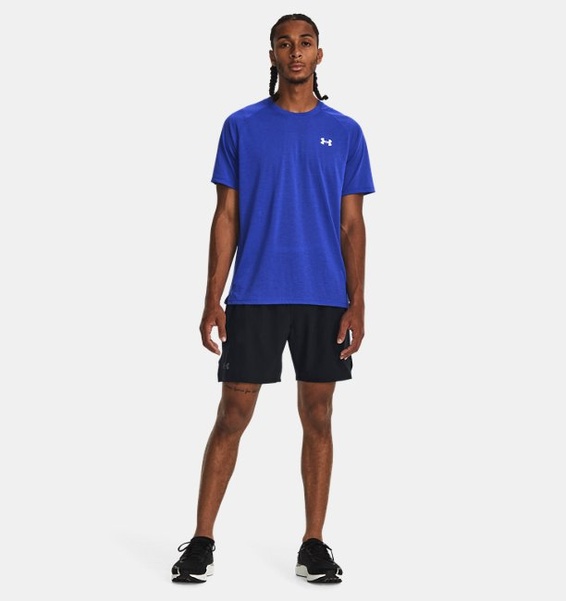 Mavi Erkek UA Streaker Koşu Kısa Kollu T-shirt