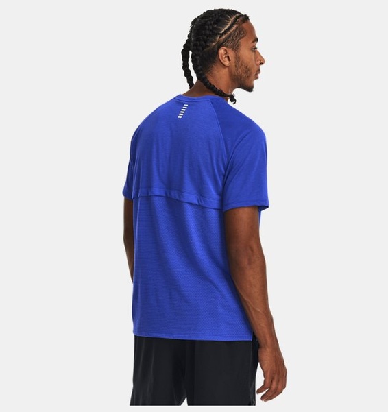 Mavi Erkek UA Streaker Koşu Kısa Kollu T-shirt