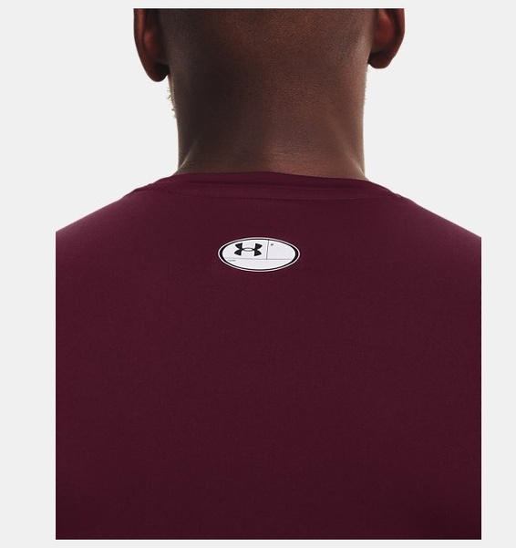 Bordo Erkek UA HeatGear Armour Compression Kısa Kollu T-shirt