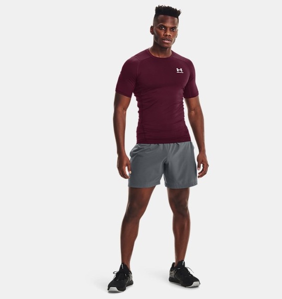Bordo Erkek UA HeatGear Armour Compression Kısa Kollu T-shirt