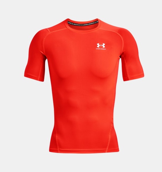 Kırmızı Erkek UA HeatGear Armour Compression Kısa Kollu T-shirt