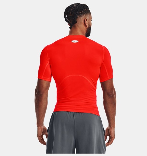 Kırmızı Erkek UA HeatGear Armour Compression Kısa Kollu T-shirt