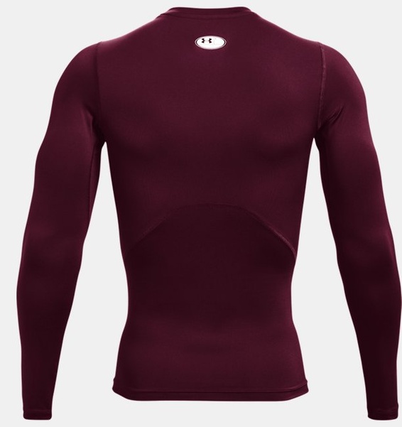 Bordo Erkek UA HeatGear Armour Compression Uzun Kollu T-shirt