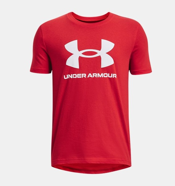 Kırmızı Çocuk UA Sportstyle Logo Kısa Kollu T-shirt