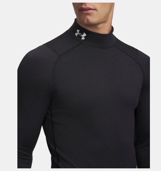 Siyah Erkek UA ColdGear Armour Fitted Mock Uzun Kollu T-shirt