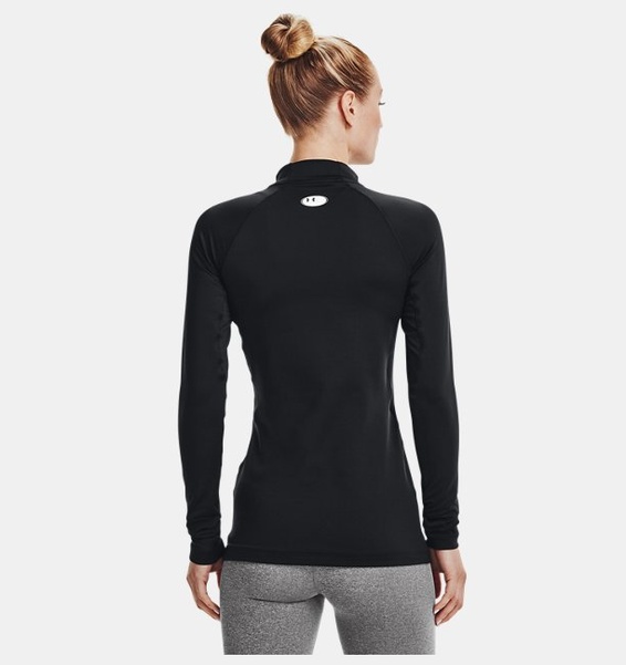 Siyah Kadın UA ColdGear Authentics Mock Uzun Kollu T-shirt