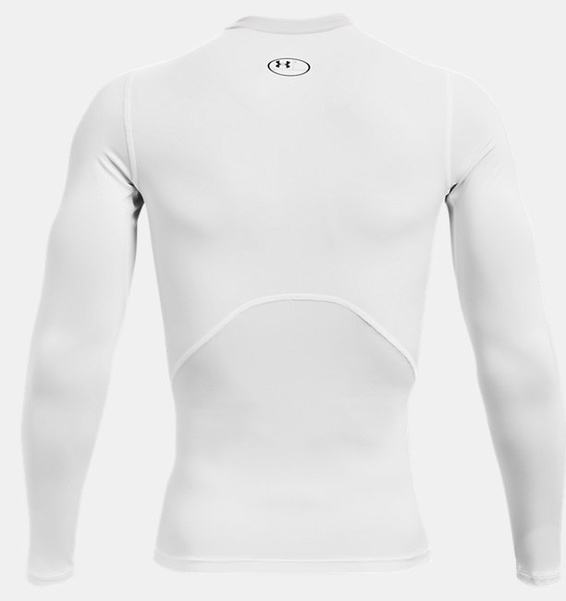 Beyaz Erkek UA HeatGear Armour Compression Uzun Kollu T-shirt