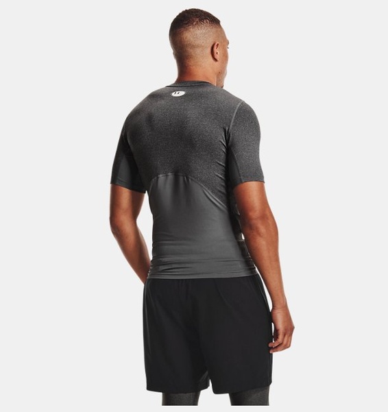 Gri Erkek UA HeatGear Armour Compression Kısa Kollu T-shirt