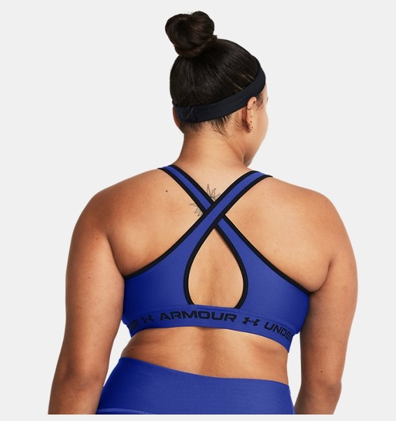 Mavi Kadın UA Crossback Mid Spor Sütyeni