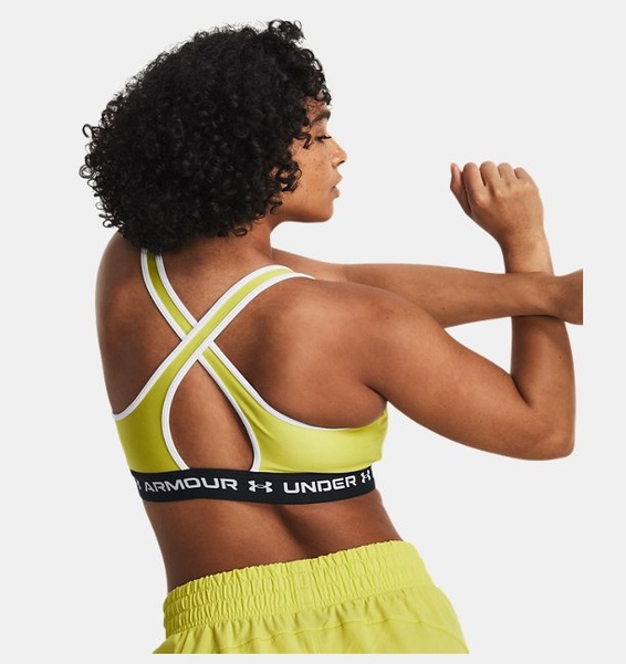 Sarı Kadın UA Crossback Mid Spor Sütyeni