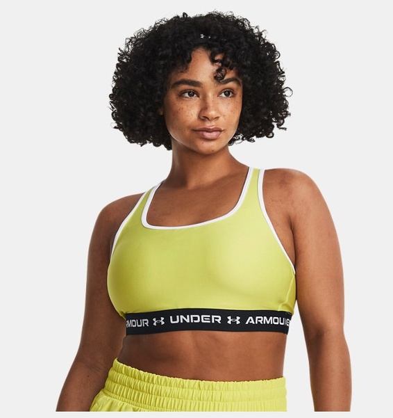 Sarı Kadın UA Crossback Mid Spor Sütyeni
