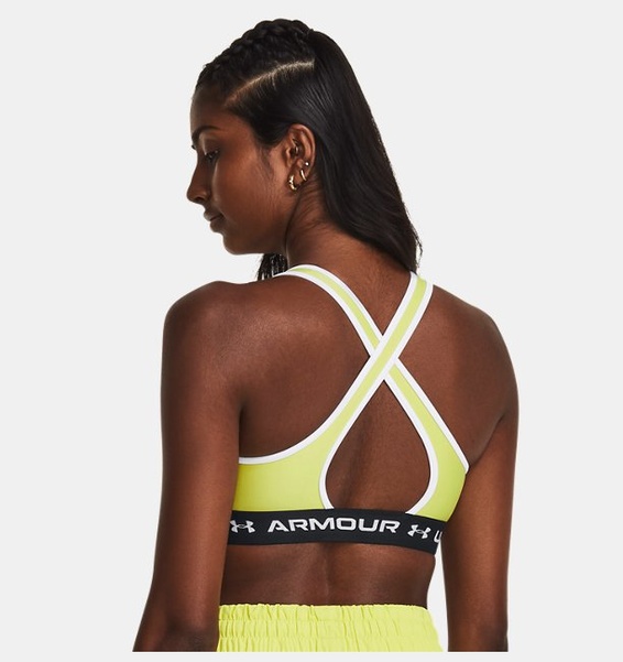 Sarı Kadın UA Crossback Mid Spor Sütyeni
