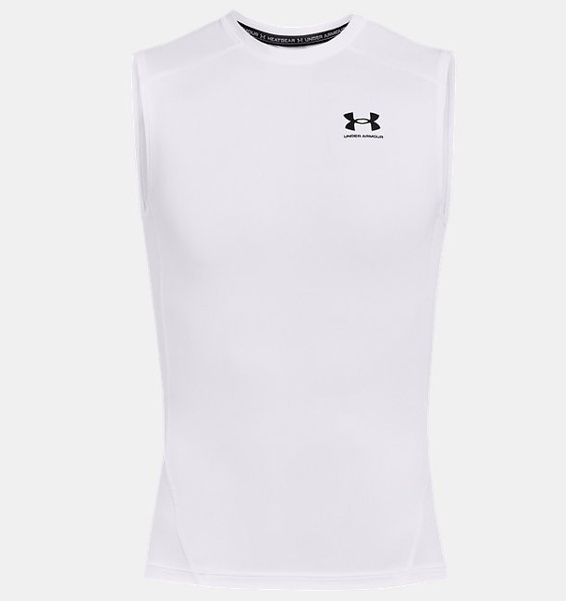 Beyaz Erkek UA HeatGear Armour Compression Atlet