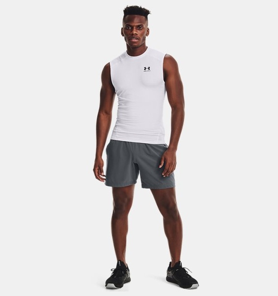 Beyaz Erkek UA HeatGear Armour Compression Atlet