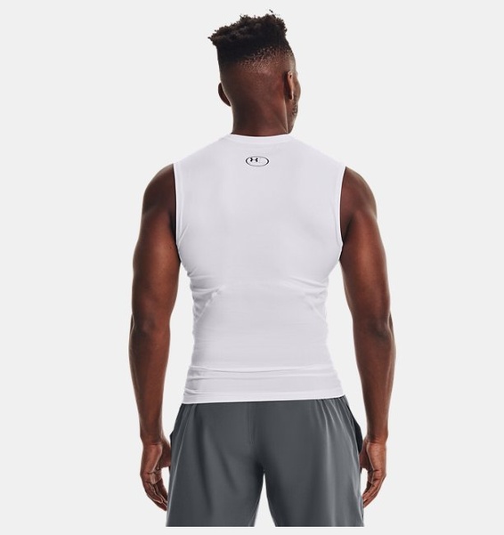 Beyaz Erkek UA HeatGear Armour Compression Atlet