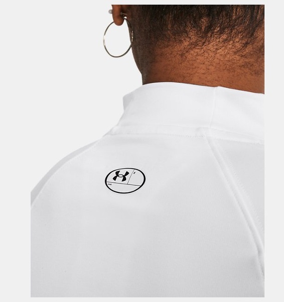 Beyaz Kadın UA ColdGear Authentics Mock Uzun Kollu T-shirt