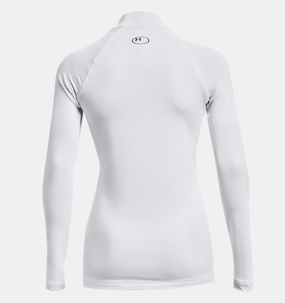Beyaz Kadın UA ColdGear Authentics Mock Uzun Kollu T-shirt