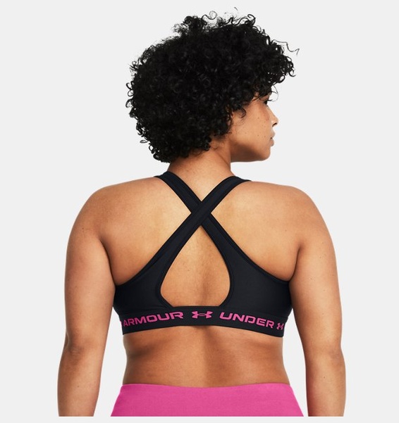 Siyah Kadın UA Crossback Mid Spor Sütyeni