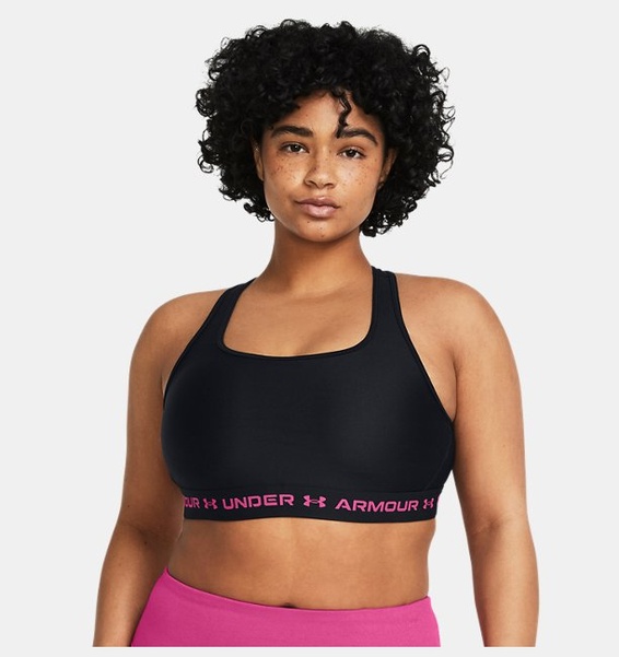 Siyah Kadın UA Crossback Mid Spor Sütyeni