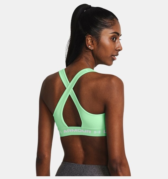 Neon Yeşil Kadın UA Crossback Mid Spor Sütyeni
