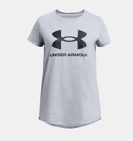 Gri Çocuk UA Sportswear Logo Kısa Kollu T-shirt
