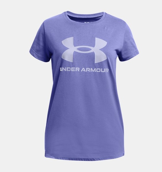 Mor Çocuk UA Sportswear Logo Kısa Kollu T-shirt