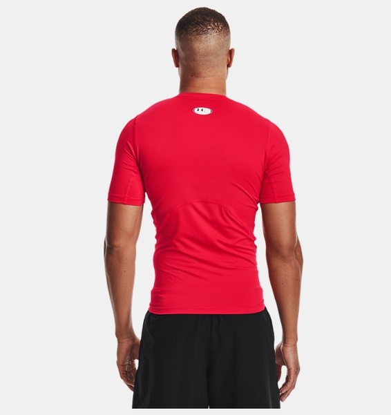 Kırmızı Erkek UA HeatGear Armour Compression Kısa Kollu T-shirt