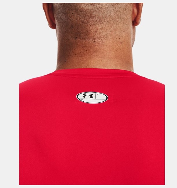 Kırmızı Erkek UA HeatGear Armour Compression Kısa Kollu T-shirt