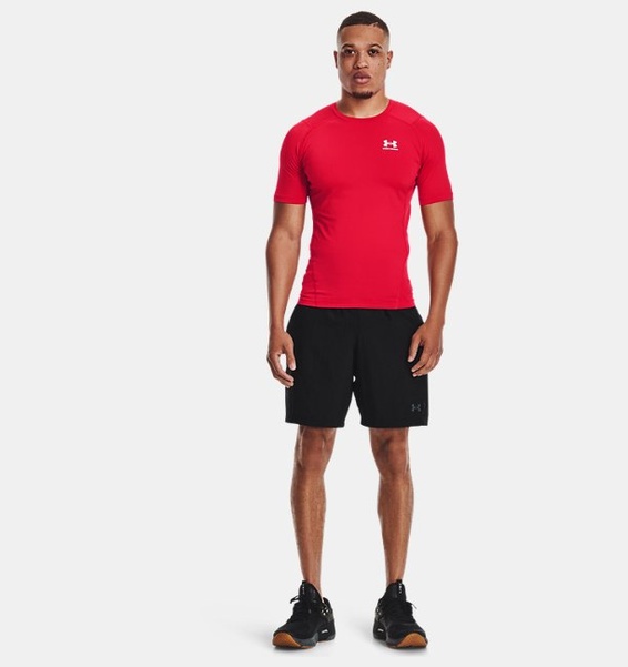 Kırmızı Erkek UA HeatGear Armour Compression Kısa Kollu T-shirt