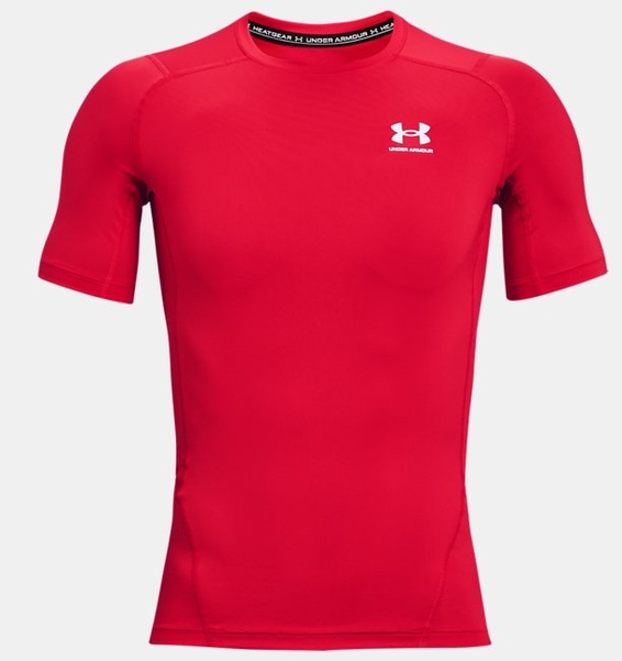 Kırmızı Erkek UA HeatGear Armour Compression Kısa Kollu T-shirt