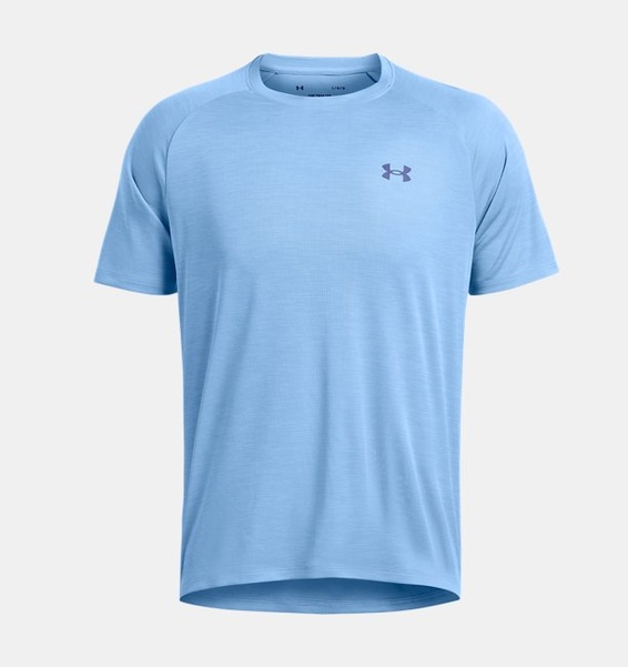 Mavi Erkek UA Tech Textured Kısa Kollu T-shirt