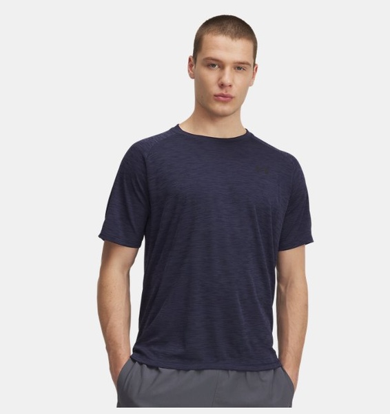Gri Erkek UA Tech Textured Kısa Kollu T-shirt