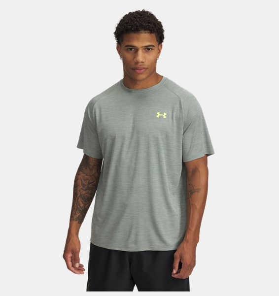 Yeşil Erkek UA Tech Textured Kısa Kollu T-shirt