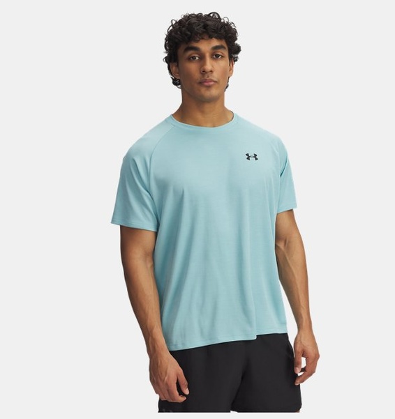 Açık Gri Erkek UA Tech Textured Kısa Kollu T-shirt