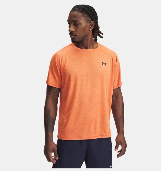 Turuncu Erkek UA Tech Textured Kısa Kollu T-shirt