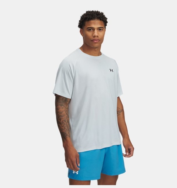 Gri Erkek UA Tech Textured Kısa Kollu T-shirt