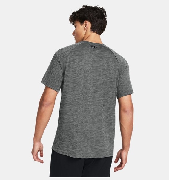 Gri Erkek UA Tech Textured Kısa Kollu T-shirt