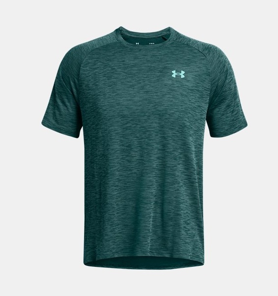 Petrol Yeşili Erkek UA Tech Textured Kısa Kollu T-shirt