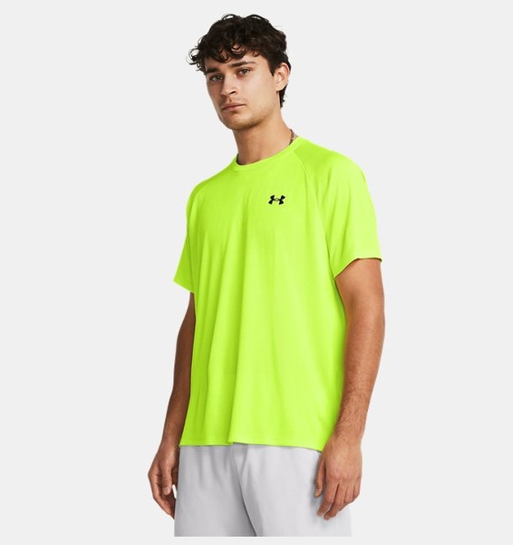 Neon Sarı Erkek UA Tech Textured Kısa Kollu T-shirt