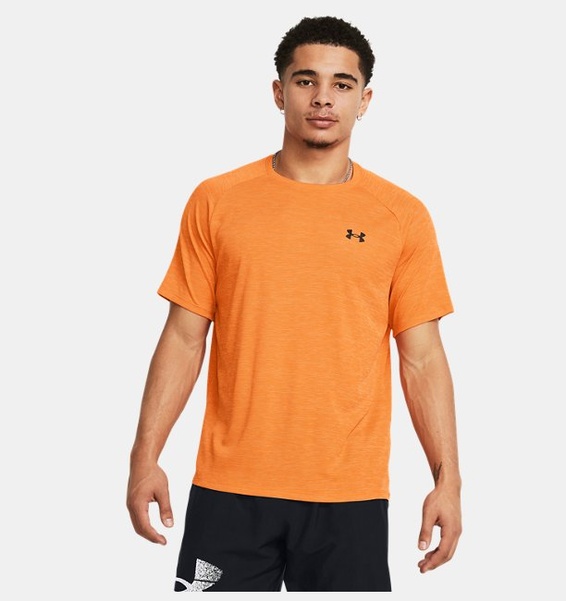 Turuncu Erkek UA Tech Textured Kısa Kollu T-shirt