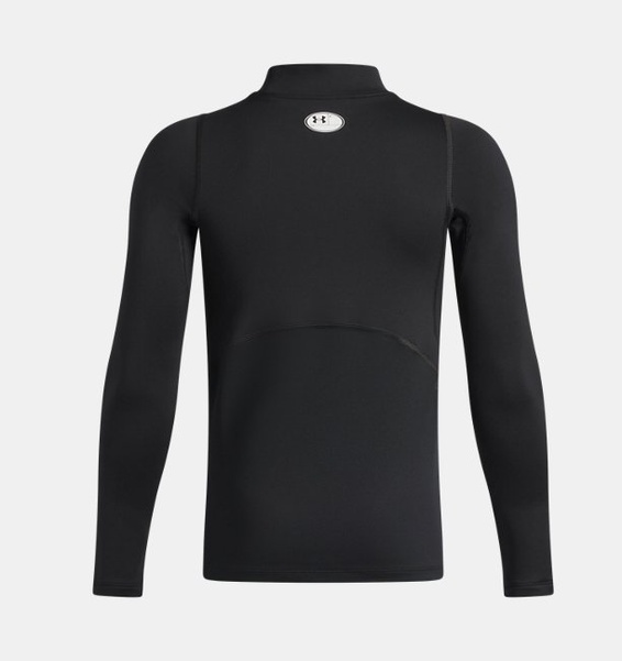 Siyah Erkek Çocuk ColdGear® Armour Mock Uzun Kollu T-shirt