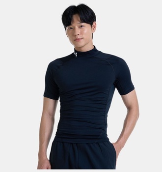 Erkek UA HeatGear Armour Compression Mock Kısa Kollu T-shirt