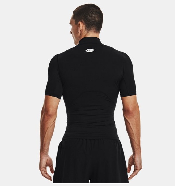 Siyah Erkek UA HeatGear Armour Compression Mock Kısa Kollu T-shirt