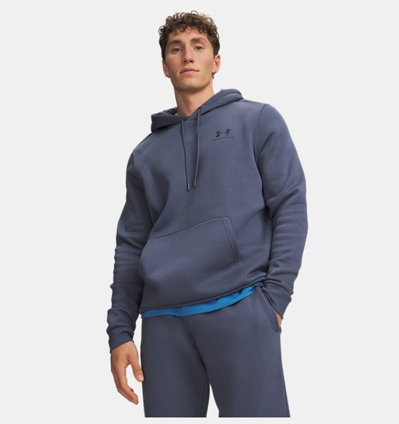 Gri Erkek UA Icon Fleece Kapüşonlu Üst