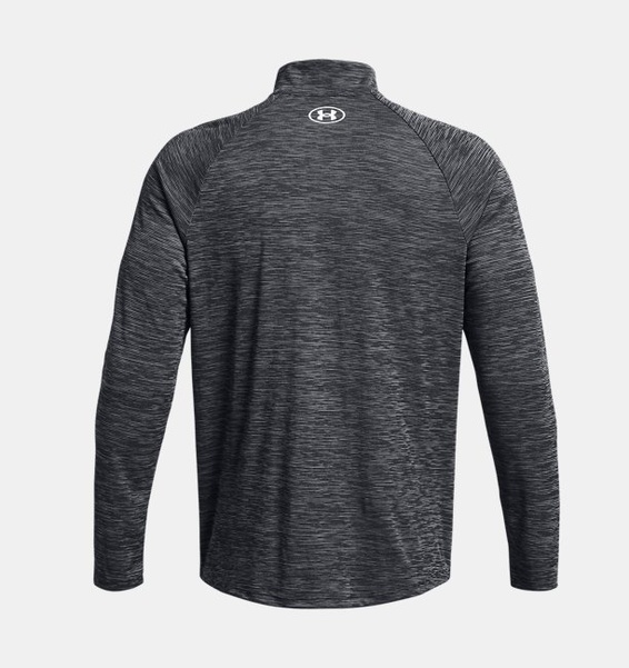 Siyah Erkek UA Tech Textured 1/2 Fermuarlı Uzun Kollu T-shirt